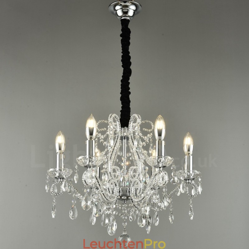 6 Licht Gold Silber Amerikanischen Stil Kristall Anhänger Kronleuchter Licht Shop