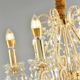 6 Licht Gold Silber Amerikanischen Stil Kristall Anhänger Kronleuchter Licht Shop
