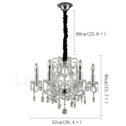 6 Licht Gold Silber Amerikanischen Stil Kristall Anhänger Kronleuchter Licht Shop