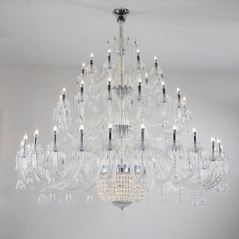 50 Licht klar elegante luxuriöse Kristall Kerze Kronleuchter Ausstellung Hal
