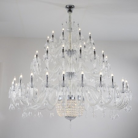 50 Licht klar elegante luxuriöse Kristall Kerze Kronleuchter Ausstellung Hal 50 Licht klar elegante luxuriöse Kristall Kerze Kronleuchter Ausstellung Hal