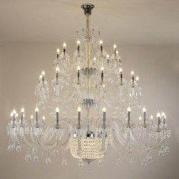50 Licht klar elegante luxuriöse Kristall Kerze Kronleuchter Ausstellung Hal