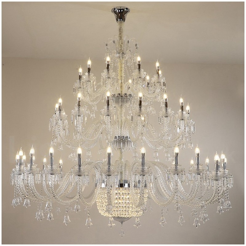50 Licht klar elegante luxuriöse Kristall Kerze Kronleuchter Ausstellung Hal