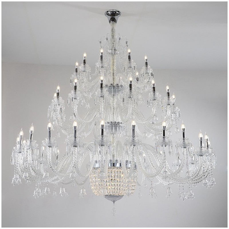 50 Licht klar elegante luxuriöse Kristall Kerze Kronleuchter Ausstellung Hal