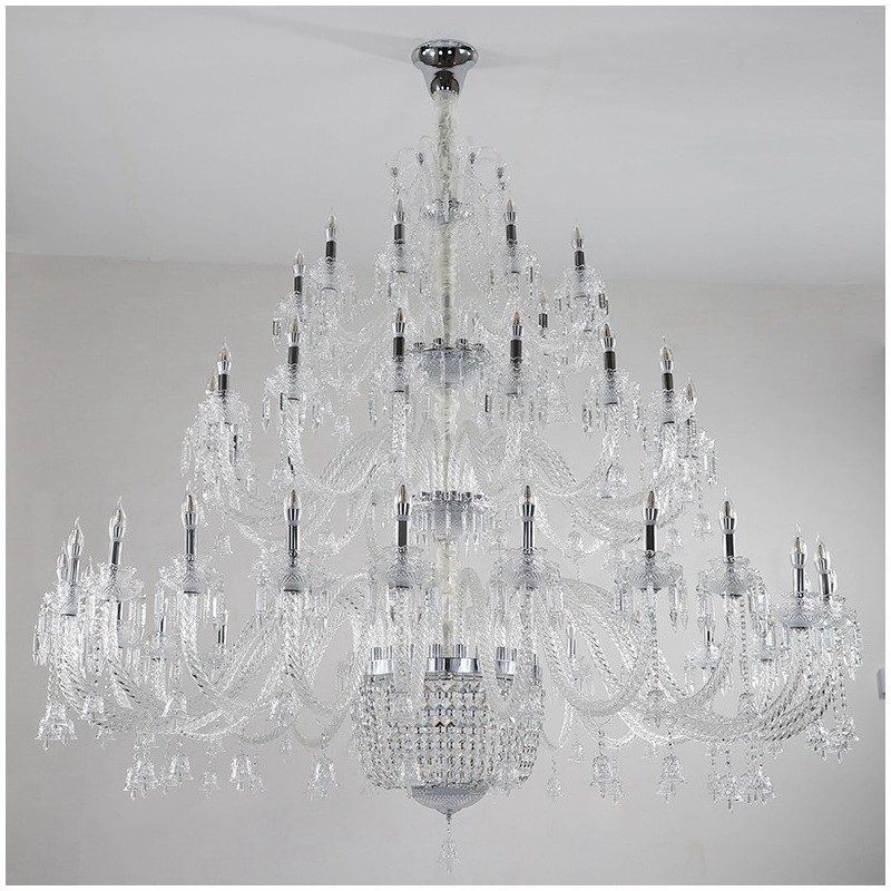 50 Licht klar elegante luxuriöse Kristall Kerze Kronleuchter Ausstellung Hal