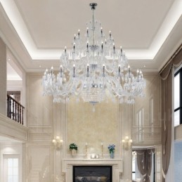 50 Licht klar elegante luxuriöse Kristall Kerze Kronleuchter Ausstellung Hal