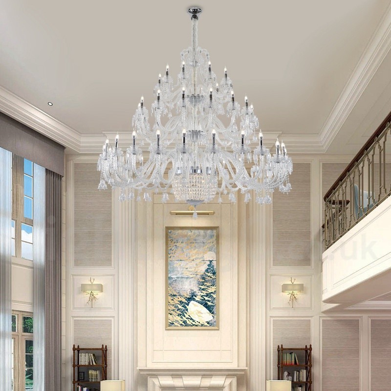 50 Licht klar elegante luxuriöse Kristall Kerze Kronleuchter Ausstellung Hal