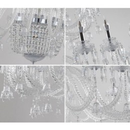 50 Licht klar elegante luxuriöse Kristall Kerze Kronleuchter Ausstellung Hal