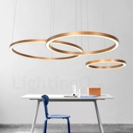 Wi-Fi Smart Dimmbare Gold Rose Gold Moderne zeitgenössische 3 Ringe Licht Aluminiumlegierung Pendelleuchte mit Acryl-Lampenschirm