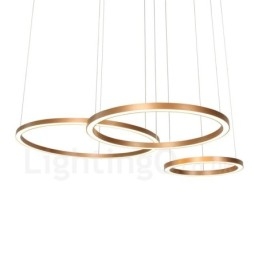 Wi-Fi Smart Dimmbare Gold Rose Gold Moderne zeitgenössische 3 Ringe Licht Aluminiumlegierung Pendelleuchte mit Acryl-Lampenschirm