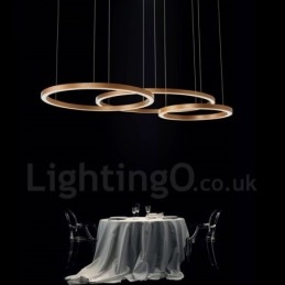 Wi-Fi Smart Dimmbare Gold Rose Gold Moderne zeitgenössische 3 Ringe Licht Aluminiumlegierung Pendelleuchte mit Acryl-Lampenschirm