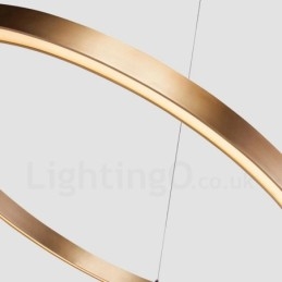 Wi-Fi Smart Dimmbare Gold Rose Gold Moderne zeitgenössische 3 Ringe Licht Aluminiumlegierung Pendelleuchte mit Acryl-Lampenschirm