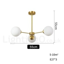 3-Licht Reinem Messing Nordeuropa Bean Kronleuchter Moderne Metall Moleküle Pendelleuchte