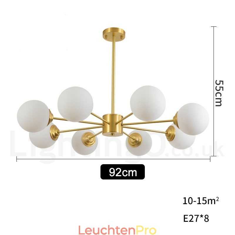 8 Licht Reinem Messing Nordeuropa Bean Kronleuchter Moderne Metall Moleküle Pendelleuchte