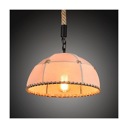 Handgefertigte Kronleuchterlampe aus Hanfseil im Retro-Landhausstil Handgefertigte Kronleuchterlampe aus Hanfseil im Retro-Landhausstil