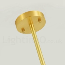 12 Lichter (8 + 4 Lichter) Zweistufiger Kronleuchter aus reinem Messing aus Nordeuropa, moderne Pendelleuchte mit Metallmolekülen