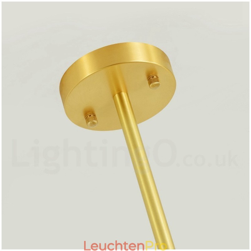 12 Lichter (8 + 4 Lichter) Zweistufiger Kronleuchter aus reinem Messing aus Nordeuropa, moderne Pendelleuchte mit Metallmolekülen