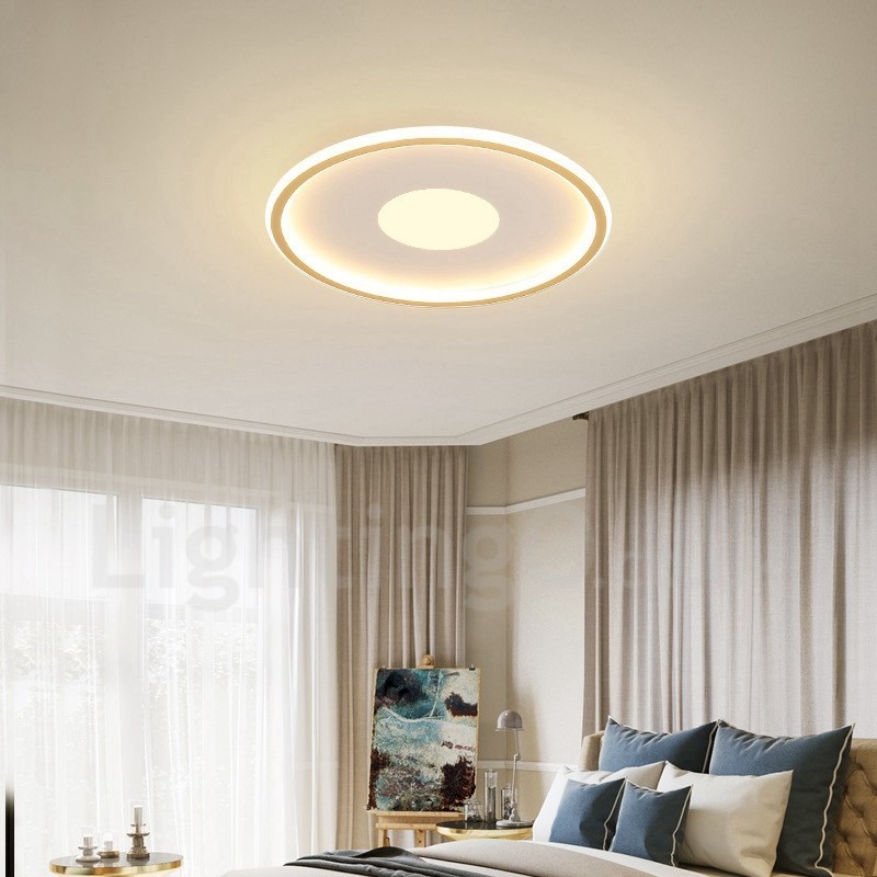 Ultradünne, dimmbare, moderne Deckenleuchten im zeitgenössischen nordischen Stil mit Fernbedienung, können auch als Wandleuchte verwendet werden