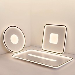 Ultradünne, dimmbare, moderne Deckenleuchten im zeitgenössischen nordischen Stil mit Fernbedienung, können auch als Wandleuchte verwendet werden