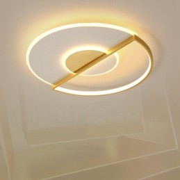 Goldfarbene, ultradünne, moderne Deckenleuchten im zeitgenössischen nordischen Stil mit Fernbedienung, können auch als Wandleuchte verwendet werden
