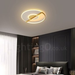 Goldfarbene, ultradünne, moderne Deckenleuchten im zeitgenössischen nordischen Stil mit Fernbedienung, können auch als Wandleuchte verwendet werden