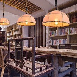 Handgefertigte Kronleuchterlampe aus Hanfseil im Retro-Landhausstil