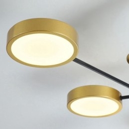 Gold-Schwarz-Deckenleuchter, moderner Metall-Kronleuchter