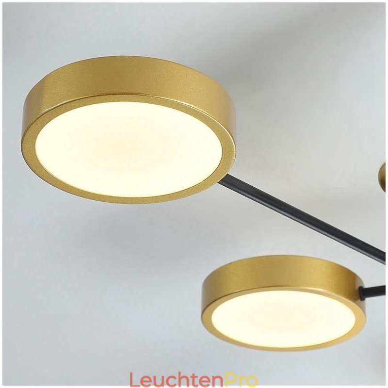 Gold-Schwarz-Deckenleuchter, moderner Metall-Kronleuchter