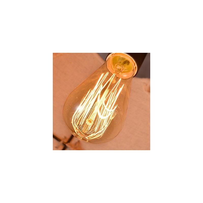 Handgefertigte Kronleuchterlampe aus Hanfseil im Retro-Landhausstil