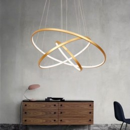 Dimmbare Pendelleuchte mit Fernbedienung Gold Modernes Design Drei Ringe