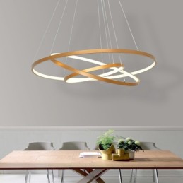 Dimmbare Pendelleuchte mit Fernbedienung Gold Modernes Design Drei Ringe