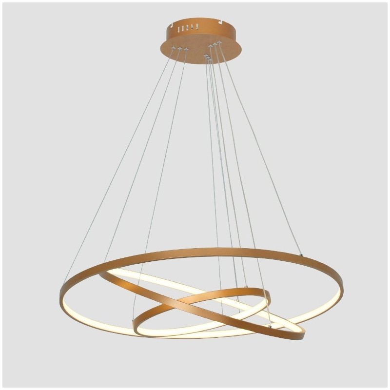 Dimmbare Pendelleuchte mit Fernbedienung Gold Modernes Design Drei Ringe