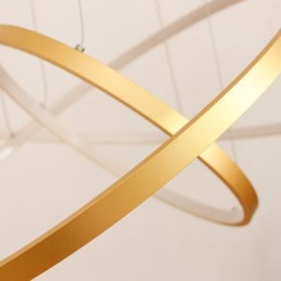 Dimmbare Pendelleuchte mit Fernbedienung Gold Modernes Design Drei Ringe