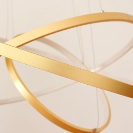 Dimmbare Pendelleuchte mit Fernbedienung Gold Modernes Design Drei Ringe