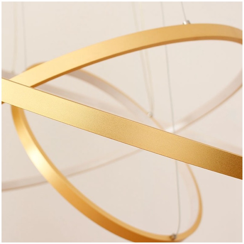 Dimmbare Pendelleuchte mit Fernbedienung Gold Modernes Design Drei Ringe