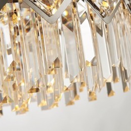 Zweistufiger luxuriöser postmoderner runder schwarzer und goldener K9-Kristall-Pendelleuchter