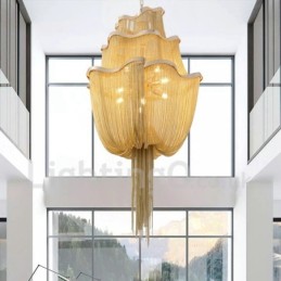 Quasten Kronleuchter Designer Pendelleuchte Silber Gold Farbe