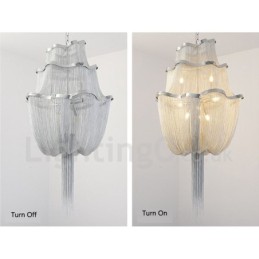Quasten Kronleuchter Designer Pendelleuchte Silber Gold Farbe