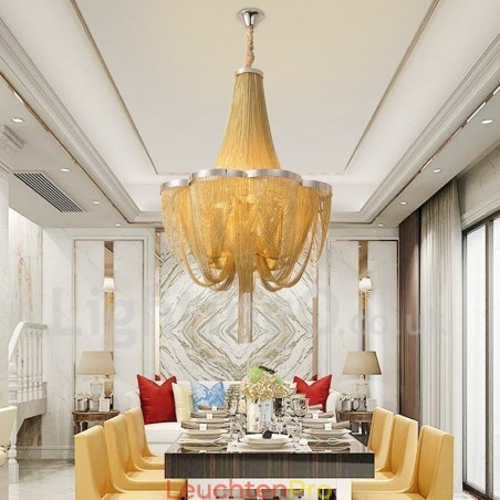 Quasten Kronleuchter Designer Pendelleuchte Silber Gold Farbe Quasten Kronleuchter Designer Pendelleuchte Silber Gold Farbe