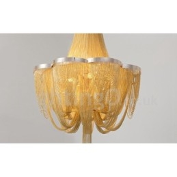 Quasten Kronleuchter Designer Pendelleuchte Silber Gold Farbe
