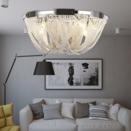Quasten Kronleuchter Designer Deckenleuchte Silber Gold Farbe