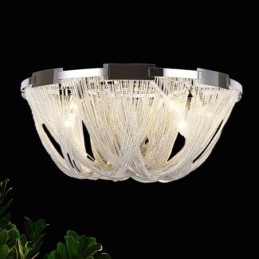 Quasten Kronleuchter Designer Deckenleuchte Silber Gold Farbe