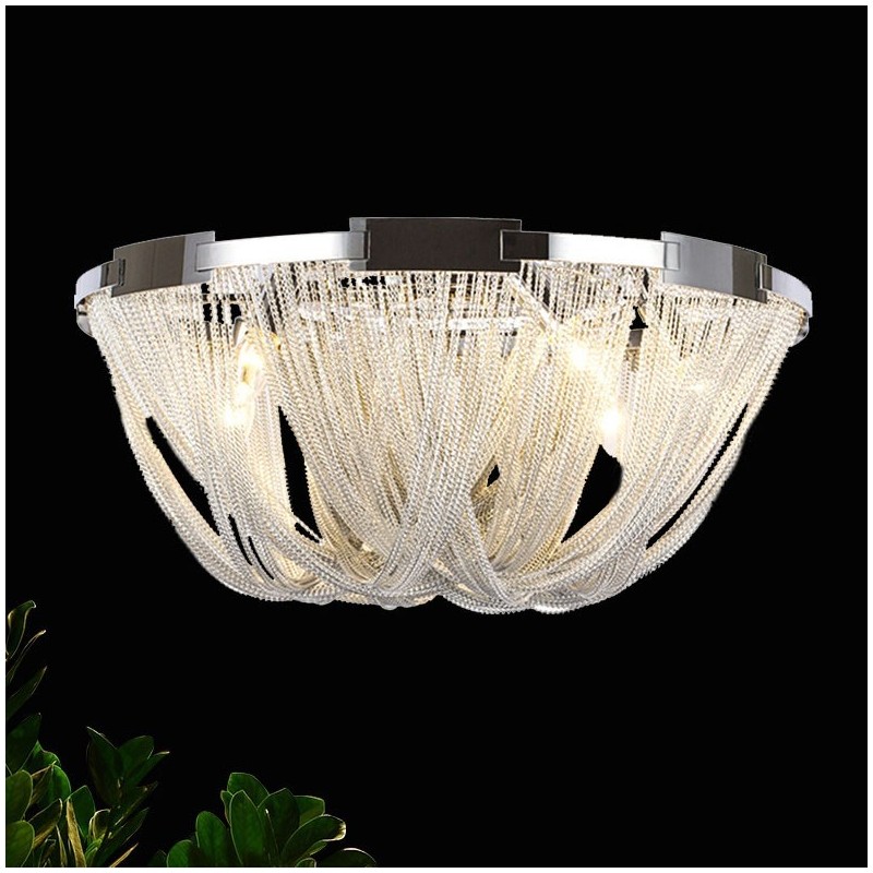 Quasten Kronleuchter Designer Deckenleuchte Silber Gold Farbe
