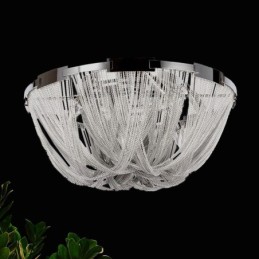 Quasten Kronleuchter Designer Deckenleuchte Silber Gold Farbe