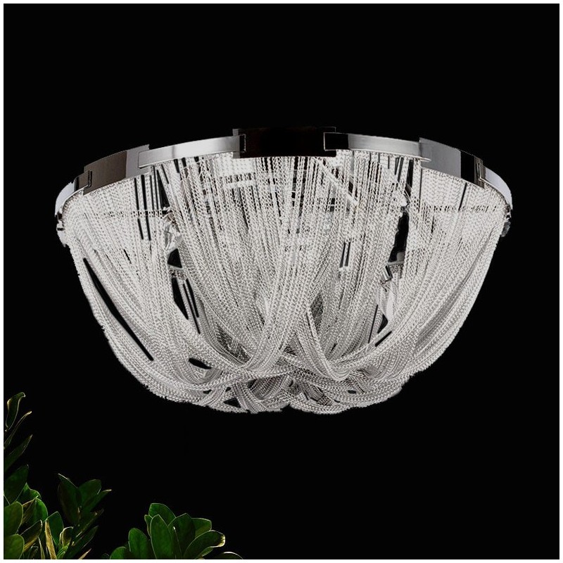 Quasten Kronleuchter Designer Deckenleuchte Silber Gold Farbe