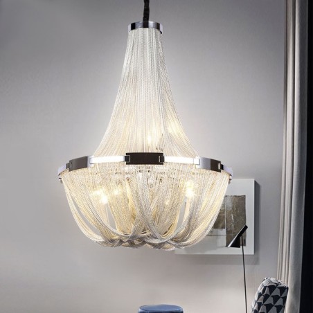 Quasten Kronleuchter Designer Pendelleuchte Silber Gold Farbe Quasten Kronleuchter Designer Pendelleuchte Silber Gold Farbe