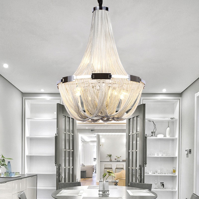 Quasten Kronleuchter Designer Pendelleuchte Silber Gold Farbe