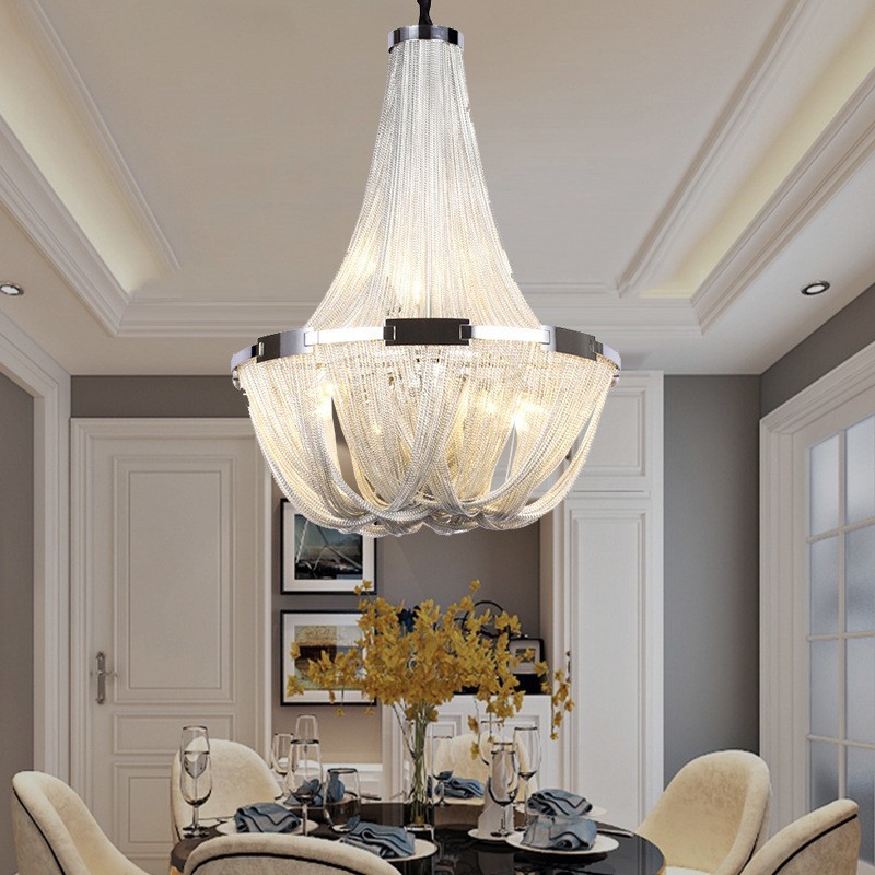 Quasten Kronleuchter Designer Pendelleuchte Silber Gold Farbe
