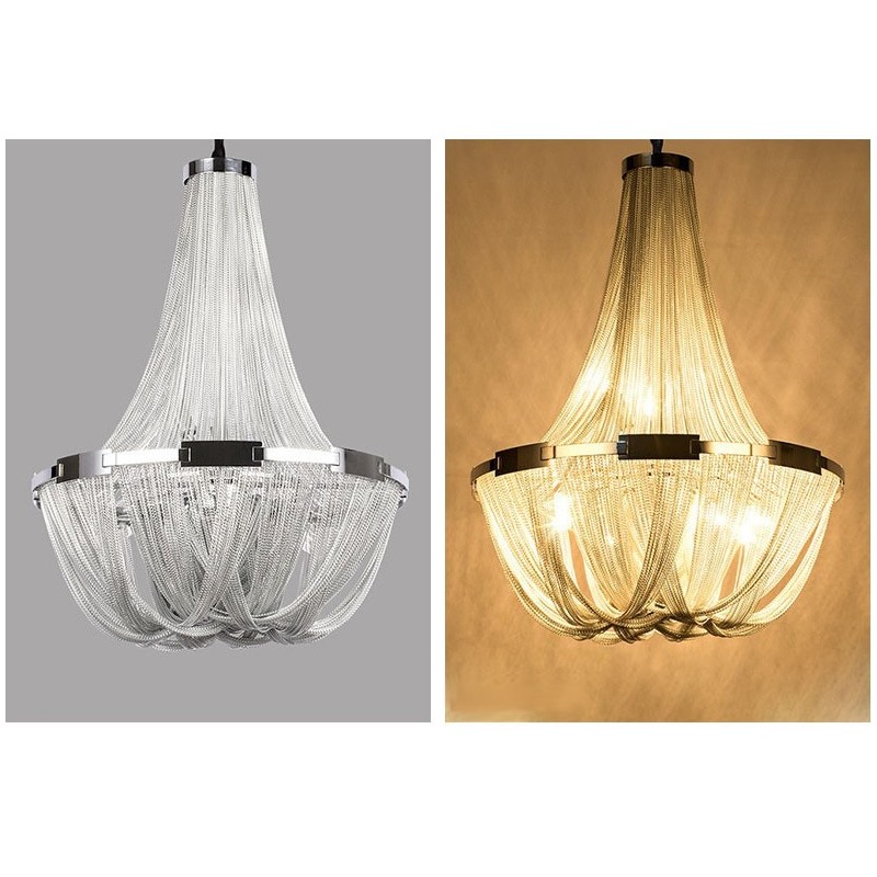 Quasten Kronleuchter Designer Pendelleuchte Silber Gold Farbe