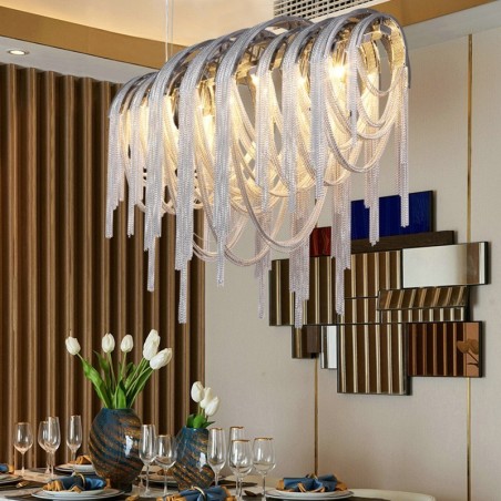 Quasten Kronleuchter Designer Pendelleuchte Silber Gold Farbe Quasten Kronleuchter Designer Pendelleuchte Silber Gold Farbe